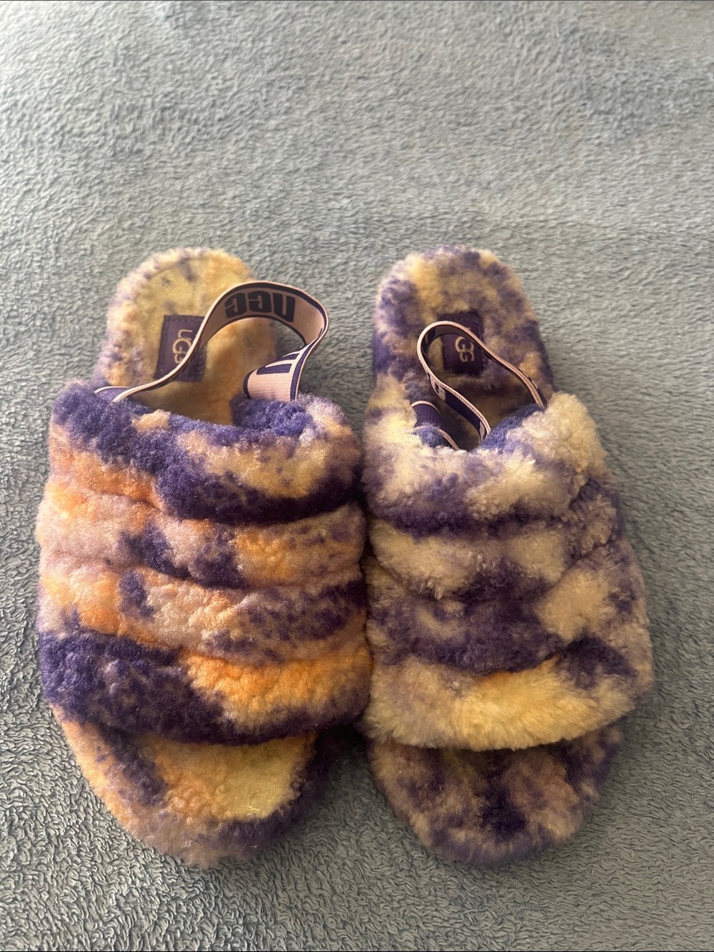 UGG Tie-Dye Fluff Slide Sandals